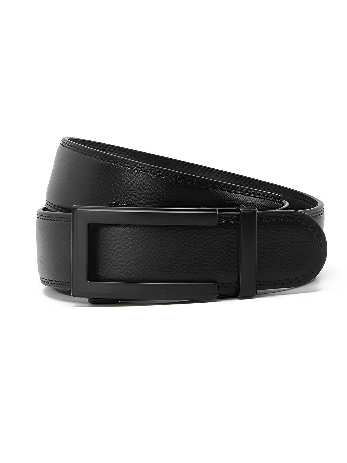 Ceinture homme cuir, boucle automatique, ajustable, style business et casual, modèle Mathis - Ceinture - Noire S