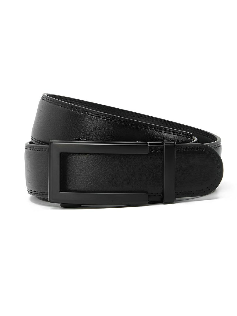 Ceinture homme cuir, boucle automatique, ajustable, style business et casual, modèle Mathis - Ceinture - Noire S