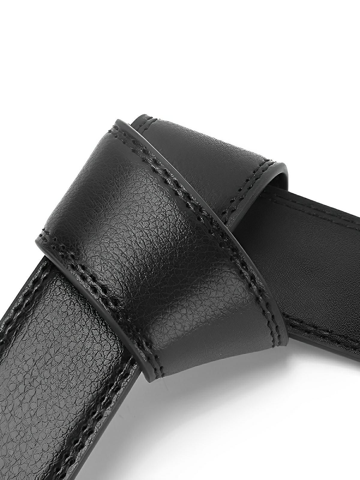 Ceinture homme cuir, boucle automatique, ajustable, style business et casual, modèle Mathis - Ceinture - Argent S