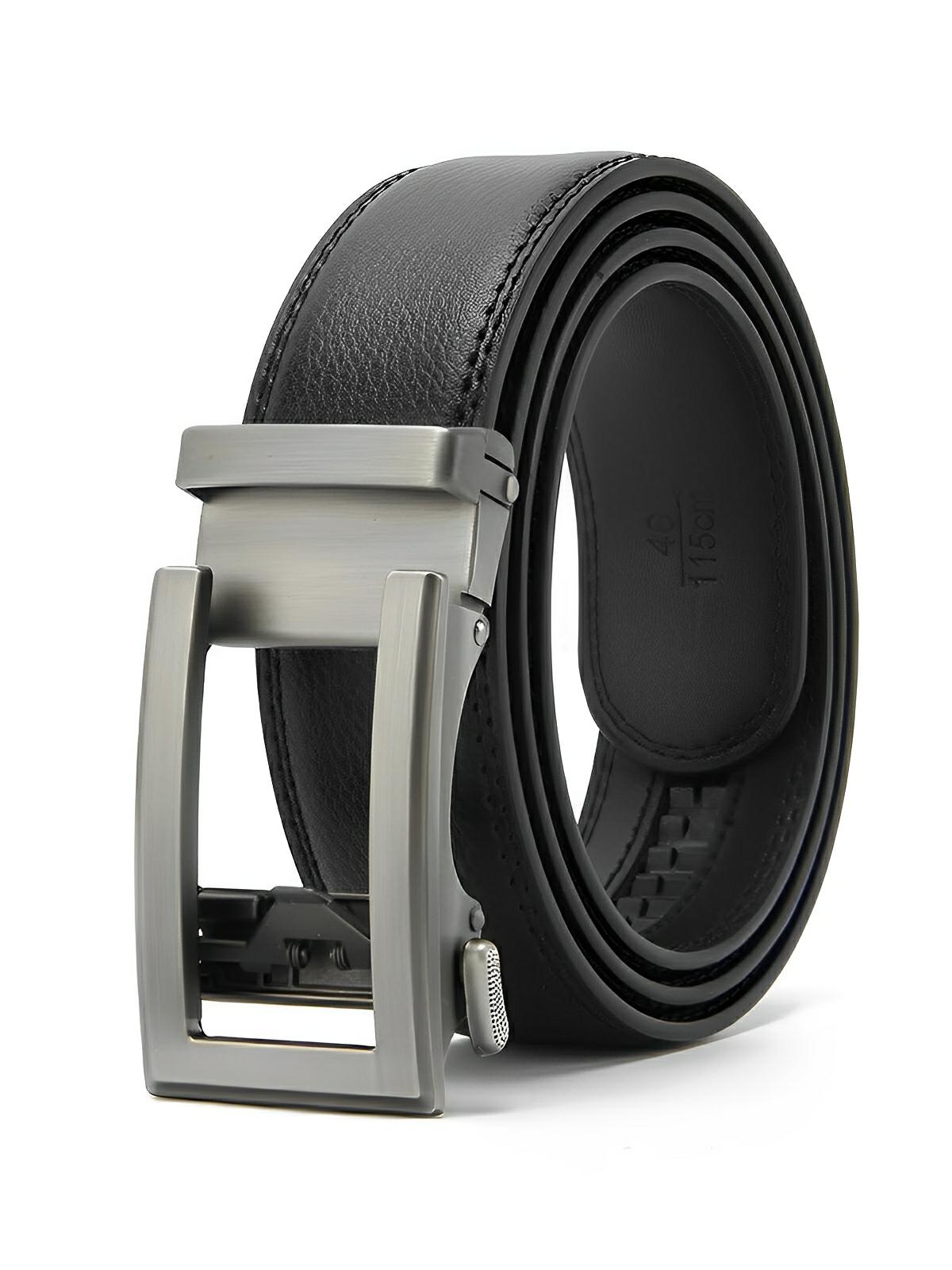 Ceinture homme cuir, boucle automatique, ajustable, style business et casual, modèle Mathis - Ceinture - Argent S