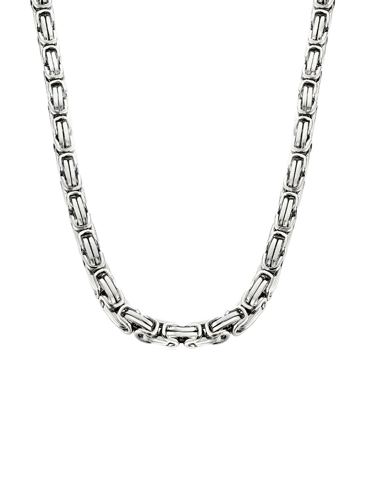 Chaîne en titane, maillons géométriques polis, style moderne, modèle Halo - Collier - Argent 50 cm