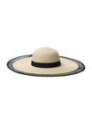 Chapeau de paille pour femme, plage, bord large, capeline filet, chapeau anti - uv élégant, modèle Amy - Chapeau de paille - Beige