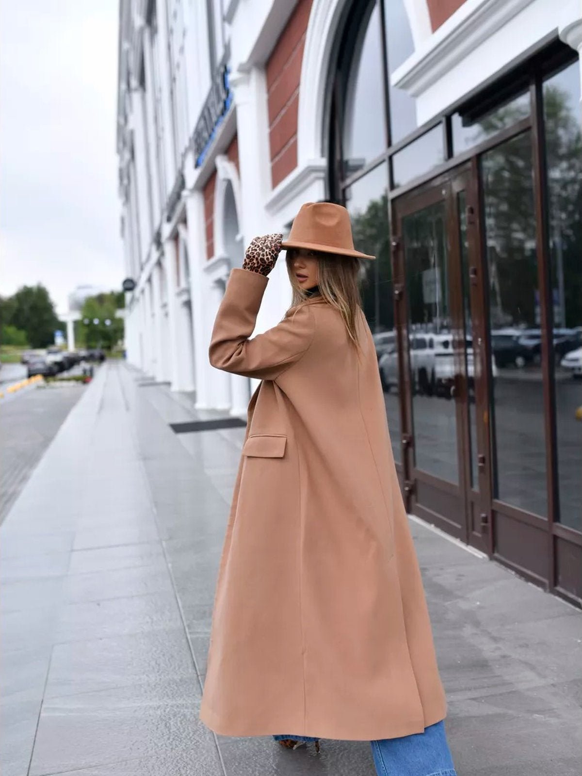 Chapeau fedora feutre femme, fedora léopard intérieur, chapeau large bord automne hiver, feutre rigide imprimé animal, chapeau tendance urbain, modèle Felindrae - Chapeau de paille - Marron