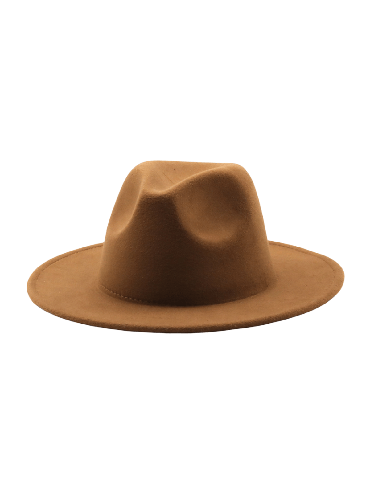Chapeau feutre unisexe, fedora large bord, réglable bande intérieure, protection solaire UPF50+, feutre léger sans doublure, style urbain chic, modèle Nirma - Chapeau de paille - Camel