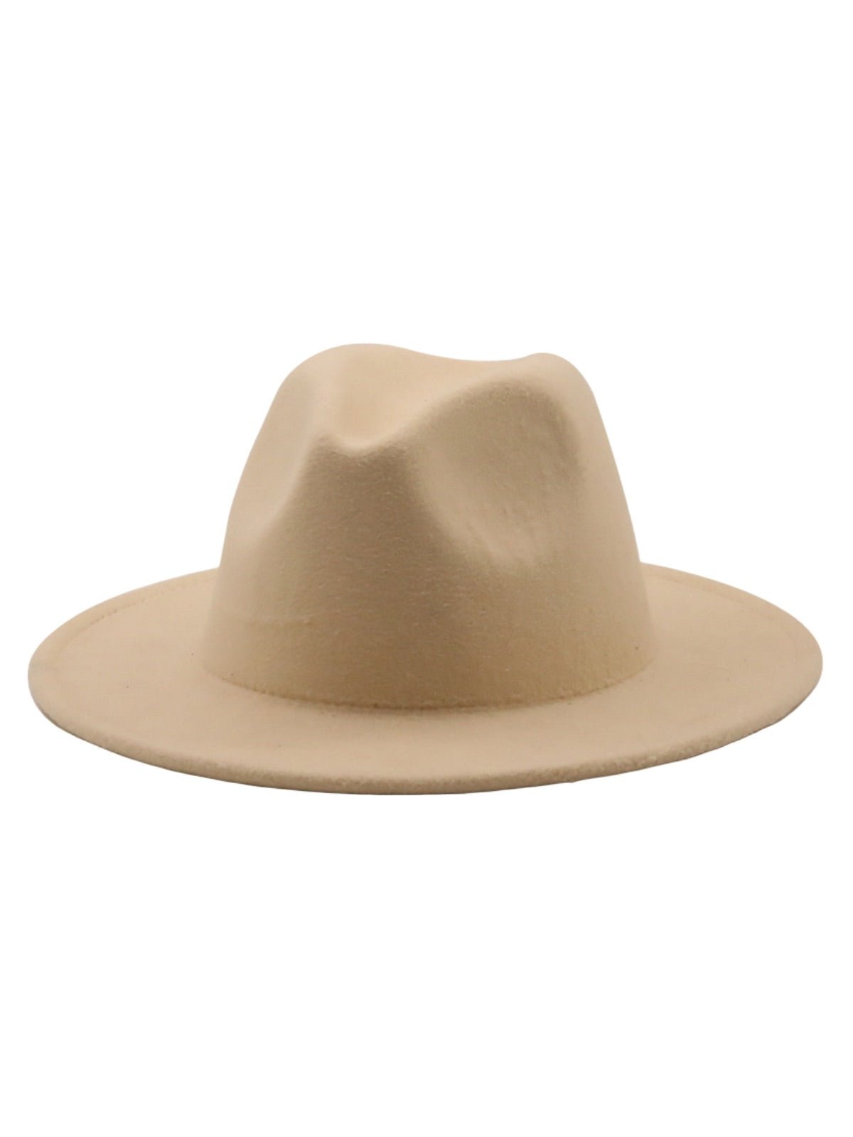 Chapeau feutre unisexe, fedora large bord, réglable bande intérieure, protection solaire UPF50+, feutre léger sans doublure, style urbain chic, modèle Nirma - Chapeau de paille - Beige