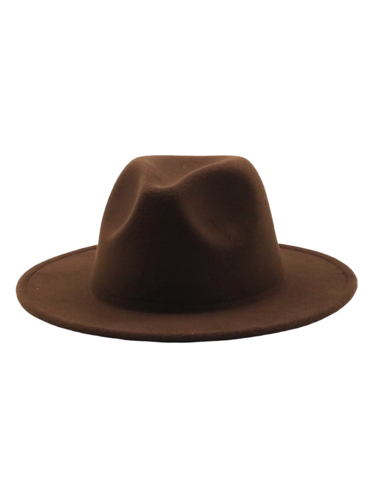 Chapeau feutre unisexe, fedora large bord, réglable bande intérieure, protection solaire UPF50+, feutre léger sans doublure, style urbain chic, modèle Nirma - Chapeau de paille - Marron