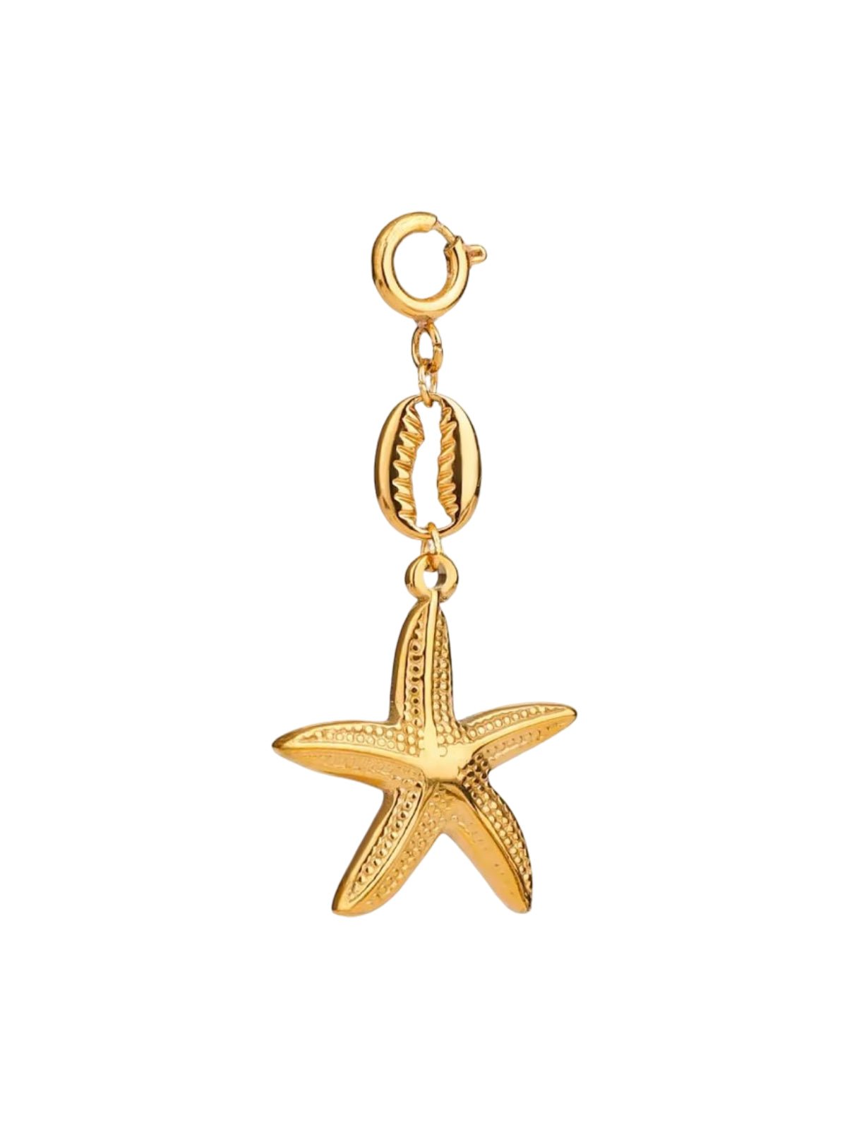 Charm étoile de mer, pendentif coquillage doré, bijou waterproof hypoallergénique, acier inoxydable, accessoire bikini et bijoux, modèle Jania - charms - 
