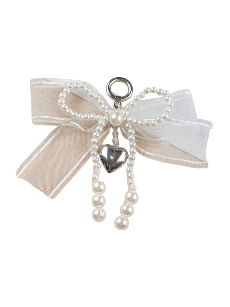 Charm pendentif perles, nœud papillon dentelle, bijou décoratif chaussures ou sac, accessoire perlé chic, breloque amovible féminine, modèle Rinza - charms - Style 4