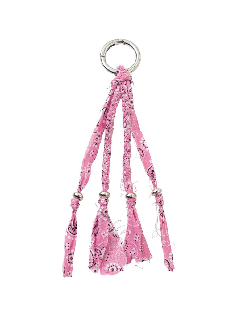 Charms colorés pour chaussures et sac, accessoires à franges en tissu, anneau métallique, style bohème, bijou de sac, modèle Playba - charms - Rose