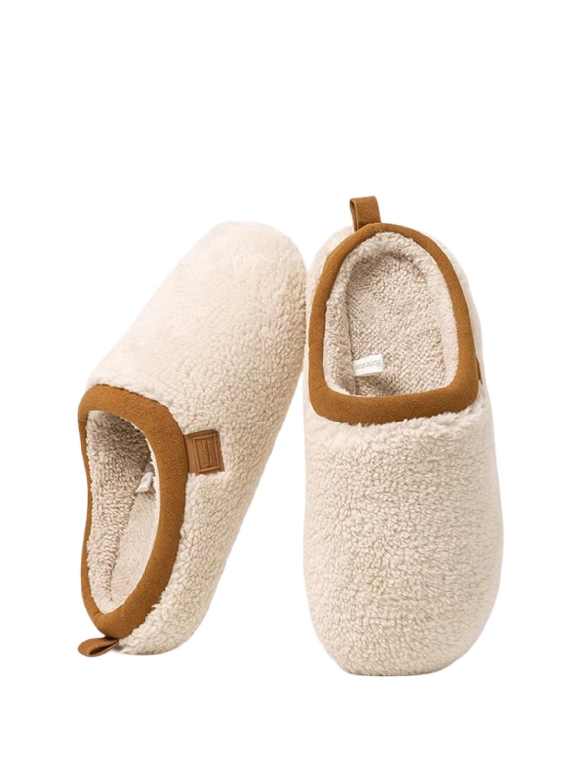 Chaussons d’hiver fourrés, chaussons chauds confort, pantoufles maison antidérapantes, chaussons unisexes, chaussons intérieurs doux, mules cocooning, modèle Équita - Chaussons - Blanc XS