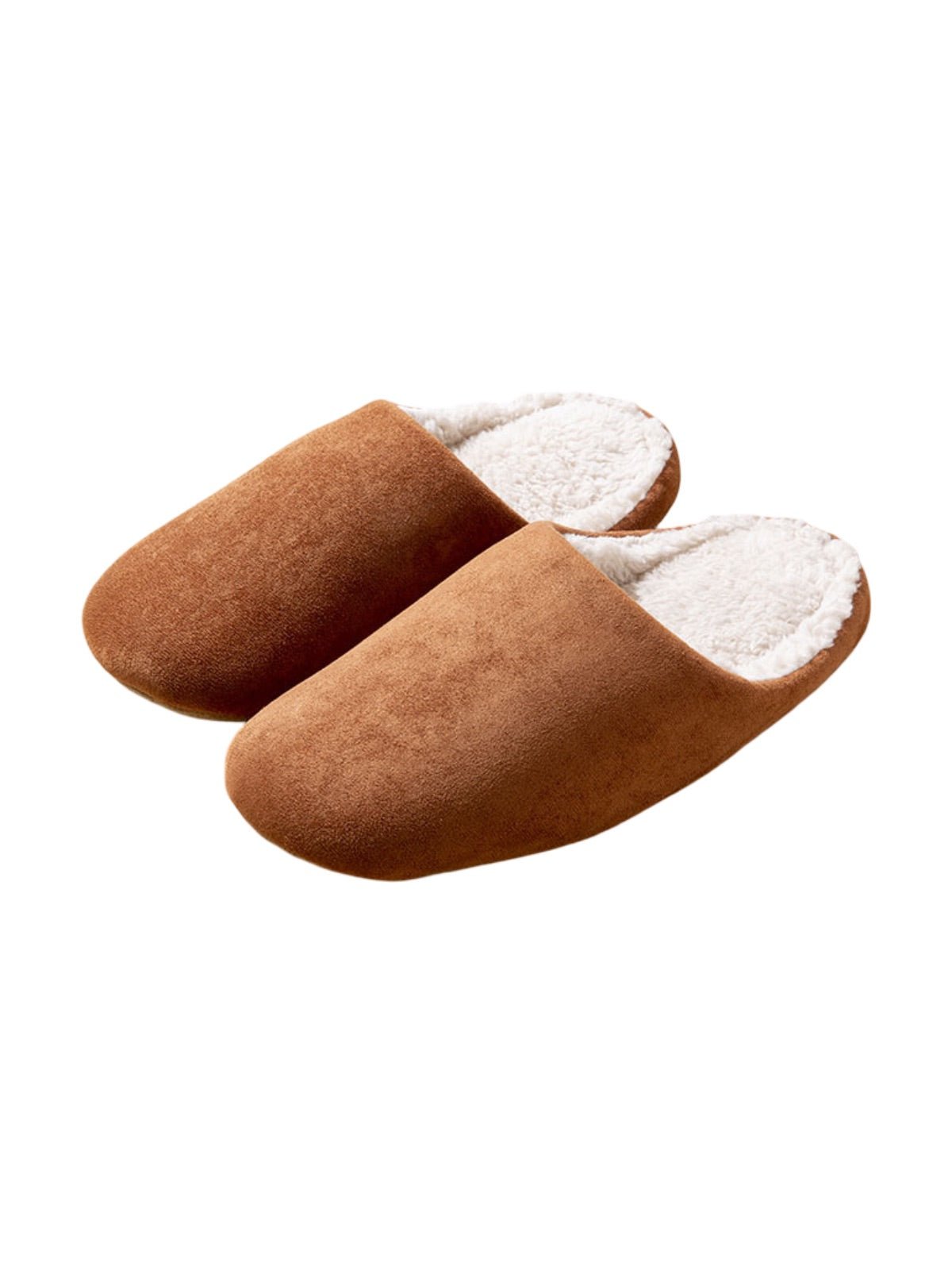Chaussons d’intérieur fourrés, mules chaudes unisexes, pantoufles antidérapantes, semelle souple, confort hivernal, velours doux, modèle Déclane - Chaussons - Camel XXS