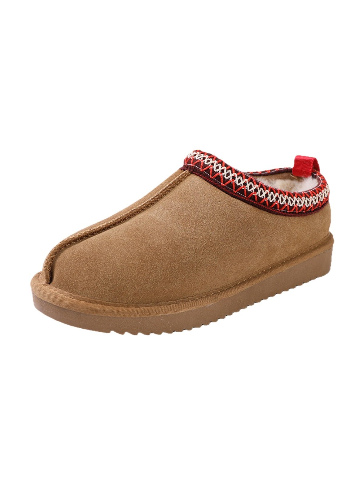 Chaussons femme hiver, chaussons fourrés laine pour l'hiver, chaussons semelle épaisse, confort maison, basket d'hiver, modèle Sinda - Chaussons - Camel 3XS
