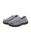 Chaussons homme hiver, mocassins d’intérieur chaud, pantoufles fourrées antidérapantes, chaussons confort maison, chaussures cocooning, modèle Ekrem - Chaussons - Gris L