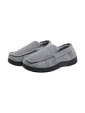 Chaussons homme hiver, mocassins d’intérieur chaud, pantoufles fourrées antidérapantes, chaussons confort maison, chaussures cocooning, modèle Ekrem - Chaussons - Gris L