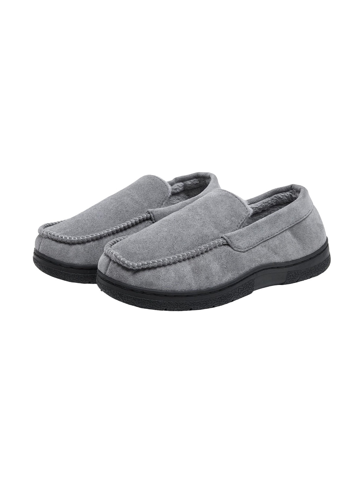 Chaussons homme hiver, mocassins d’intérieur chaud, pantoufles fourrées antidérapantes, chaussons confort maison, chaussures cocooning, modèle Ekrem - Chaussons - Gris L