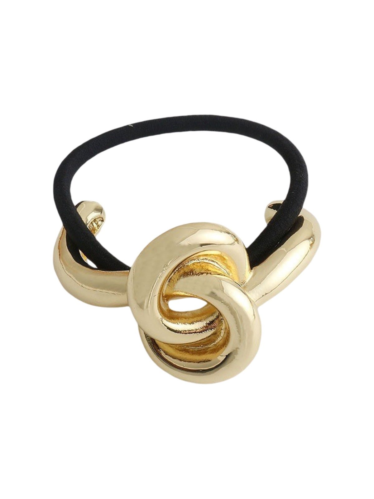 Twisted Metal Scrunchie, Gold Hair Elastic, Designer Hair Tie, Women's