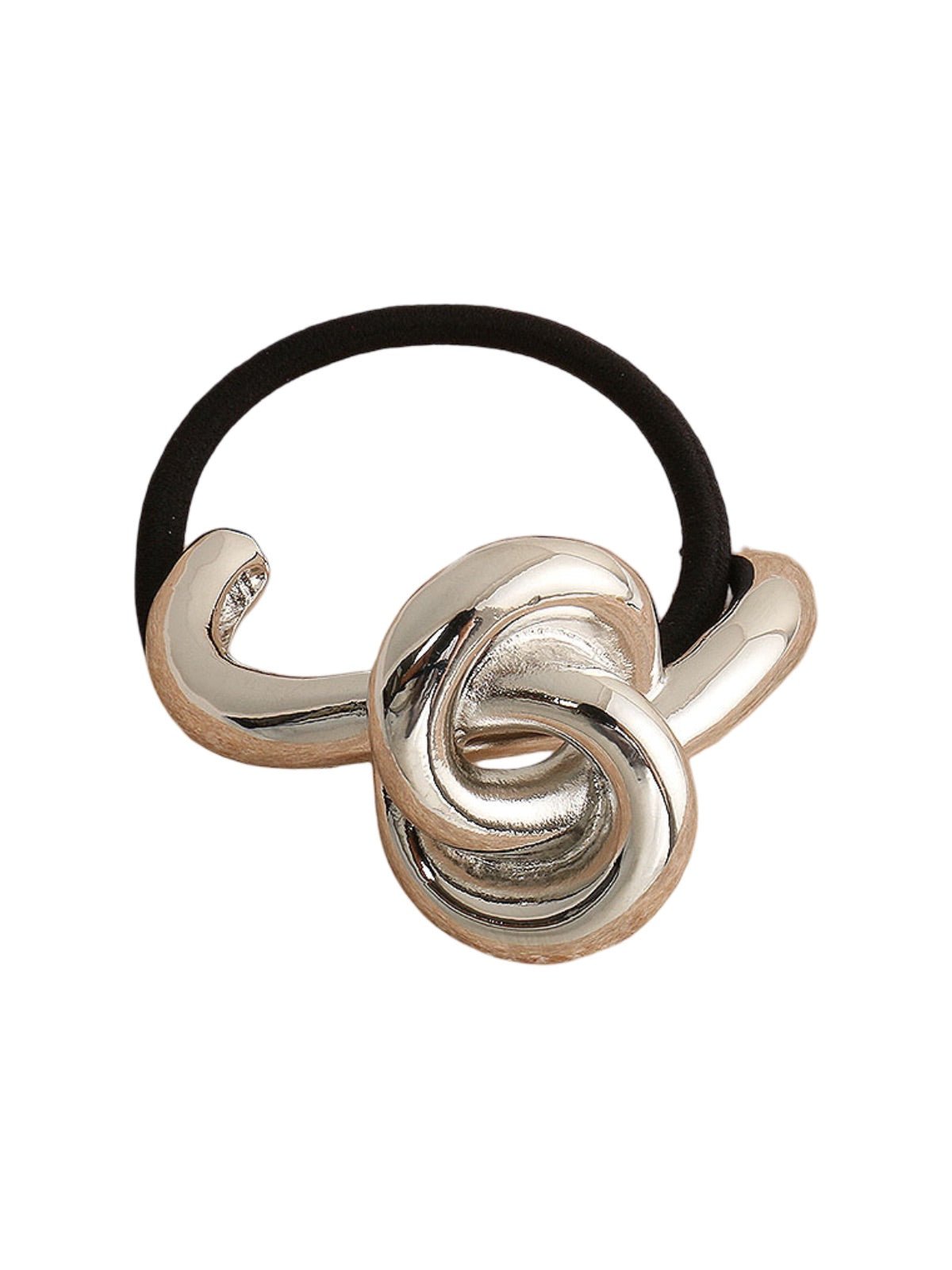 Chouchou métal torsadé, élastique cheveux doré, attache cheveux design, accessoire coiffure femme, chouchou doré, chouchou argenté, modèle Ormine - Chouchou - Argent