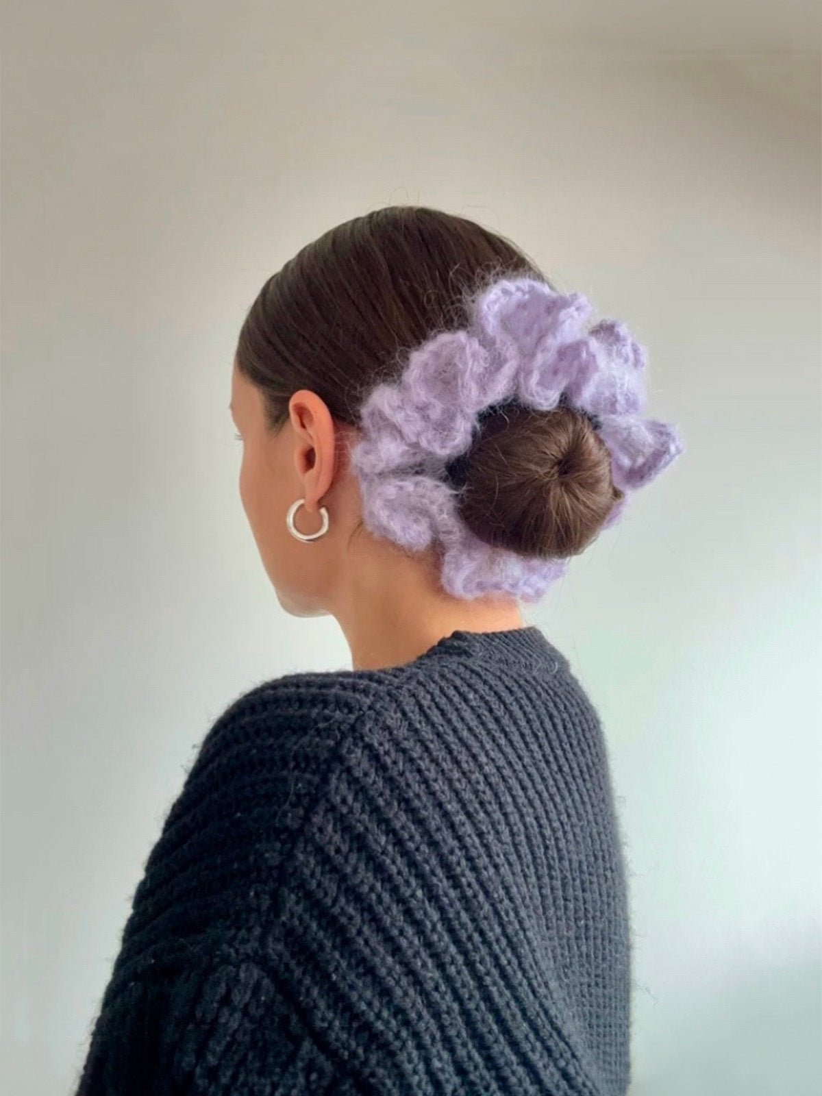 Chouchou mohair, chouchou volumineux, chouchou coloré, accessoire cheveux doux, élastique cheveux femme, modèle Pastine - Chouchou - Rose