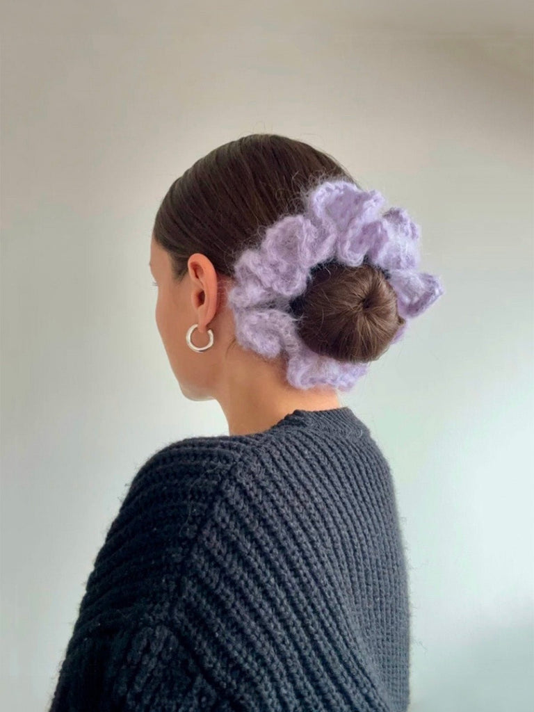 Chouchou mohair, chouchou volumineux, chouchou coloré, accessoire cheveux doux, élastique cheveux femme, modèle Pastine - Chouchou - Rose