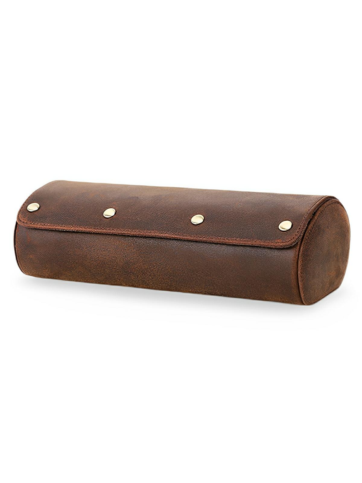 Coffret à montres, en cuir, aspect distingué, modèle Hugues - Coffret - Marron