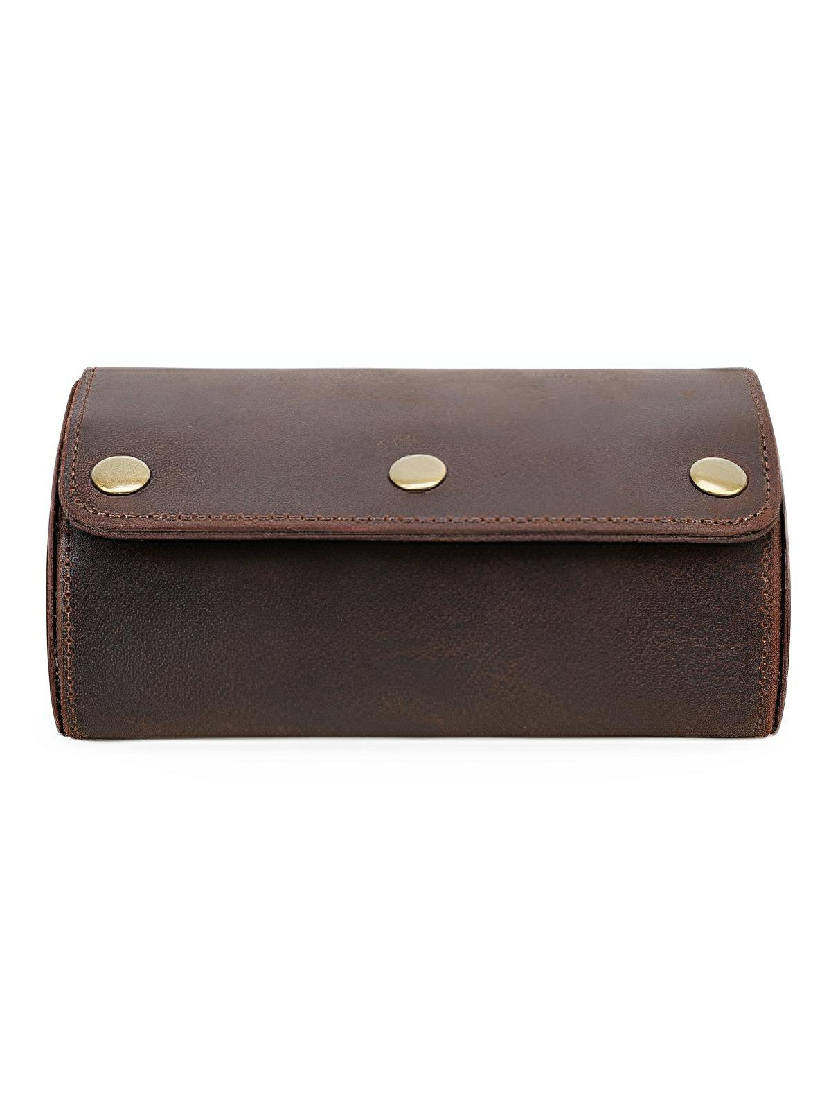 Coffret à montres, en cuir, double capacité, modèle Clarus - Coffret - Café