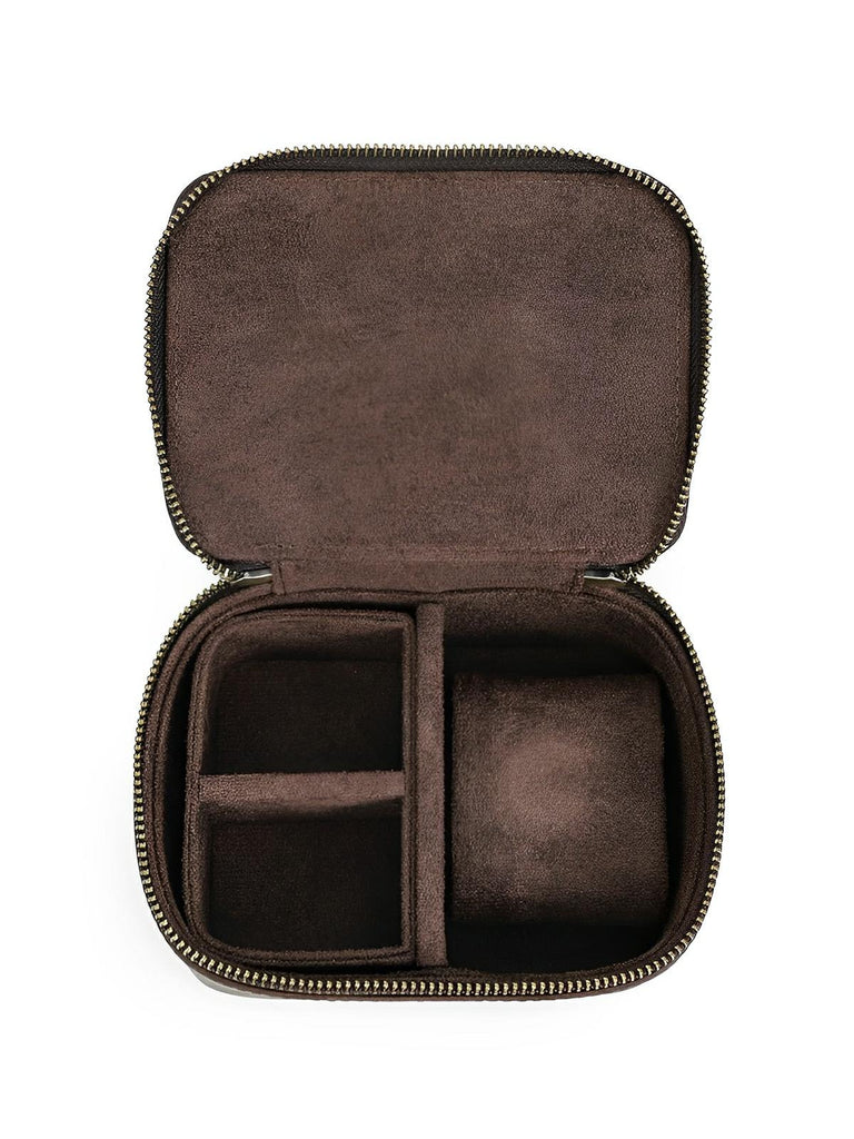 Coffret à montres, en cuir, idéal pour voyager, modèle Maurice - Coffret - Café