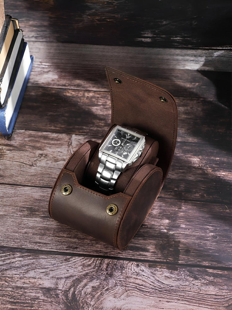 Coffret à montres, en cuir, pour l'homme vintage, modèle Alcibiade - Coffret - Café