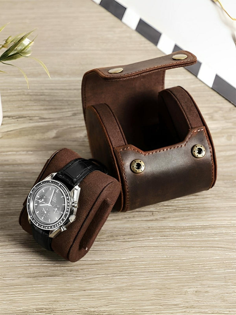 Coffret à montres, en cuir, pour l'homme vintage, modèle Alcibiade - Coffret - Café
