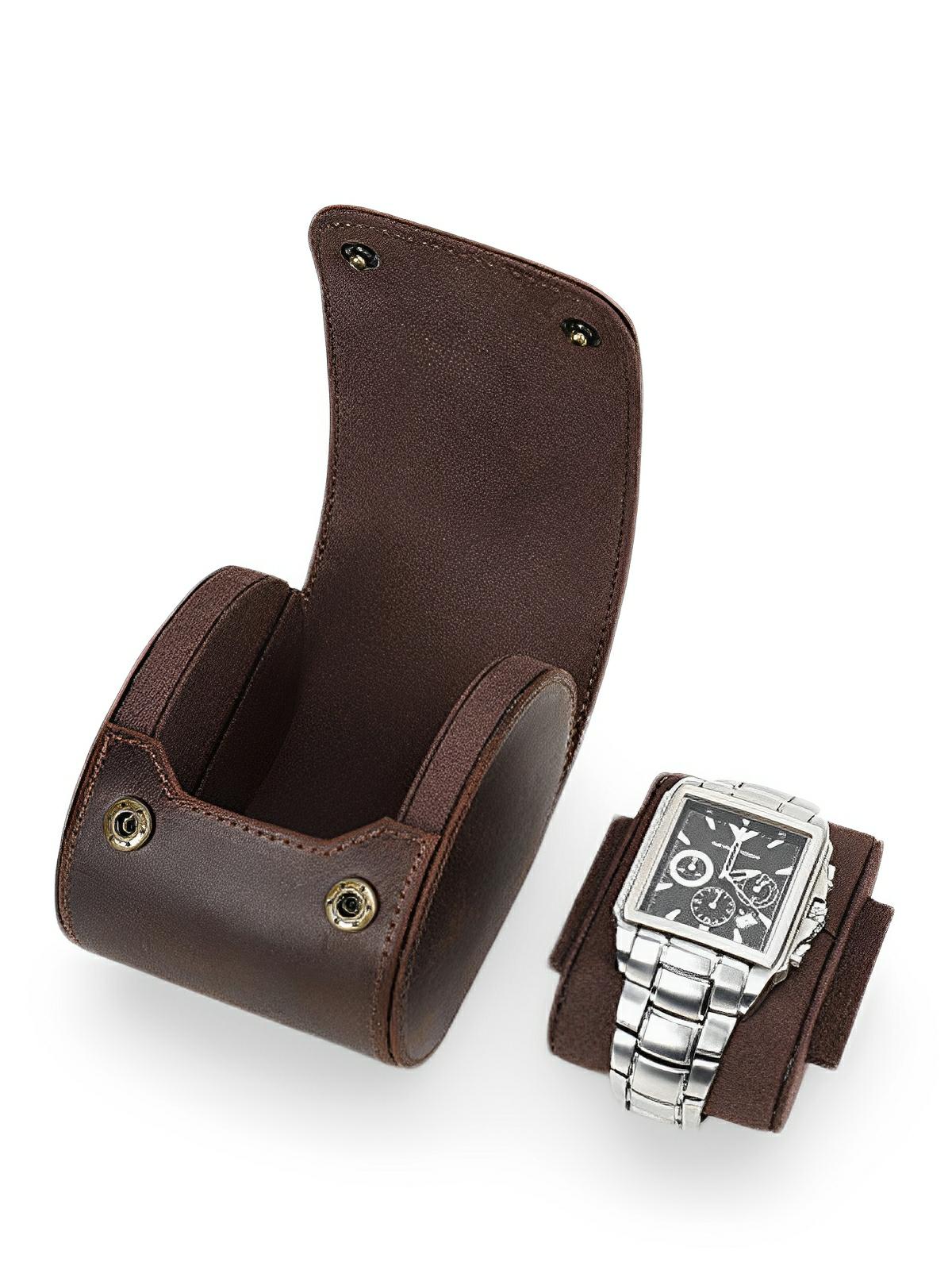 Coffret à montres, en cuir, pour l'homme vintage, modèle Alcibiade - Coffret - Café