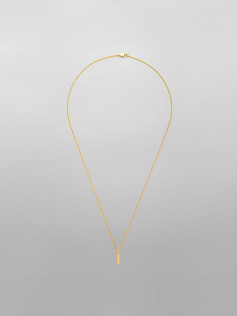 Collier acier inoxydable, pendentif rectangulaire, chaîne cubaine, style minimaliste, homme moderne, modèle Milano - Collier - Or 55 cm