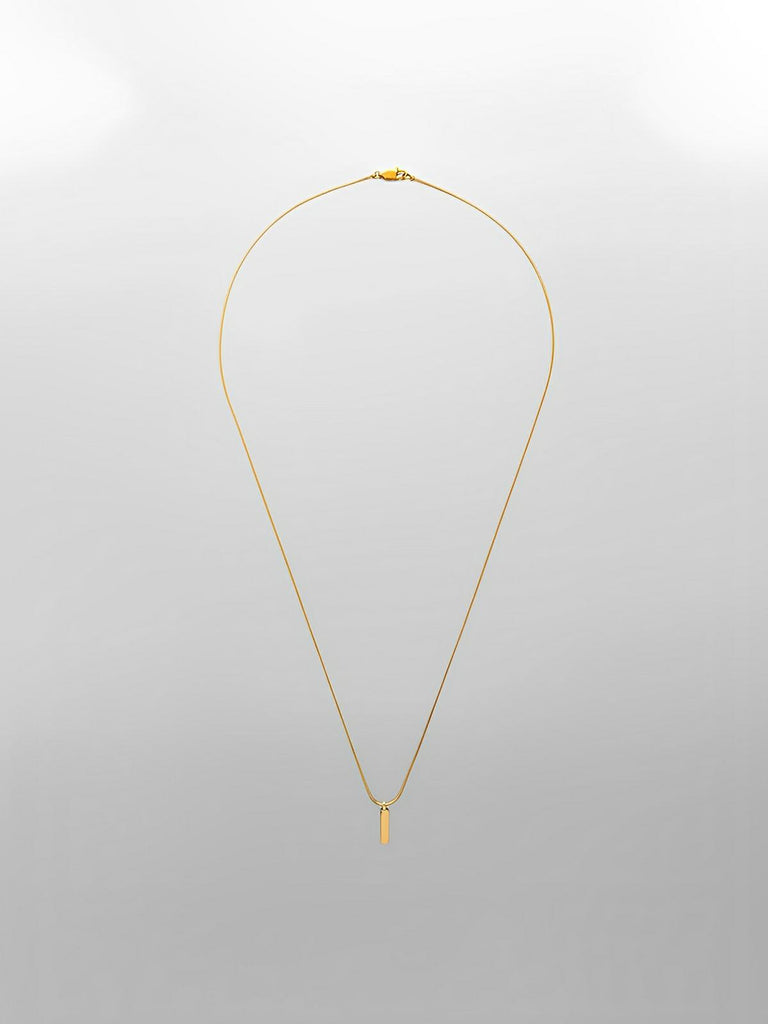 Collier acier inoxydable, pendentif rectangulaire, chaîne serpent, style minimaliste, homme moderne, modèle William - Collier - Or 55 cm