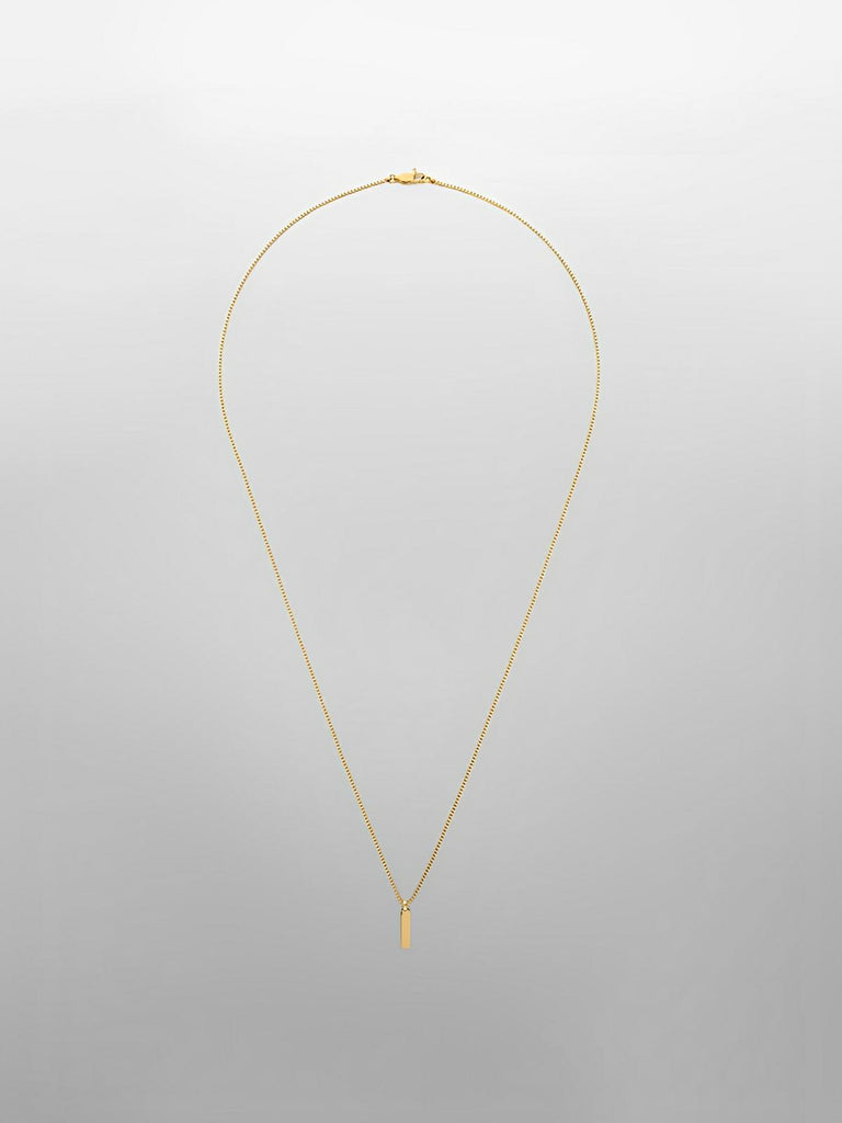 Collier acier inoxydable, pendentif rectangulaire, chaîne vénitienne, style minimaliste, homme moderne, modèle Séran - Collier - Or 55 cm