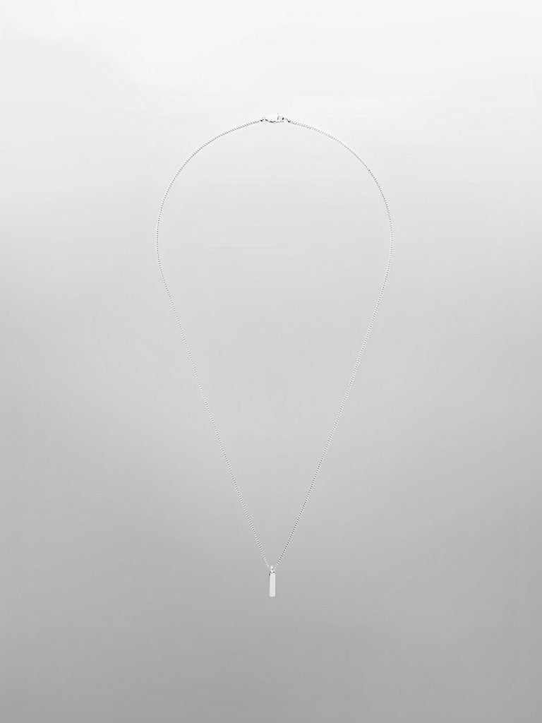 Collier acier inoxydable, pendentif rectangulaire, chaîne vénitienne, style minimaliste, homme moderne, modèle Séran - Collier - Argent 55 cm