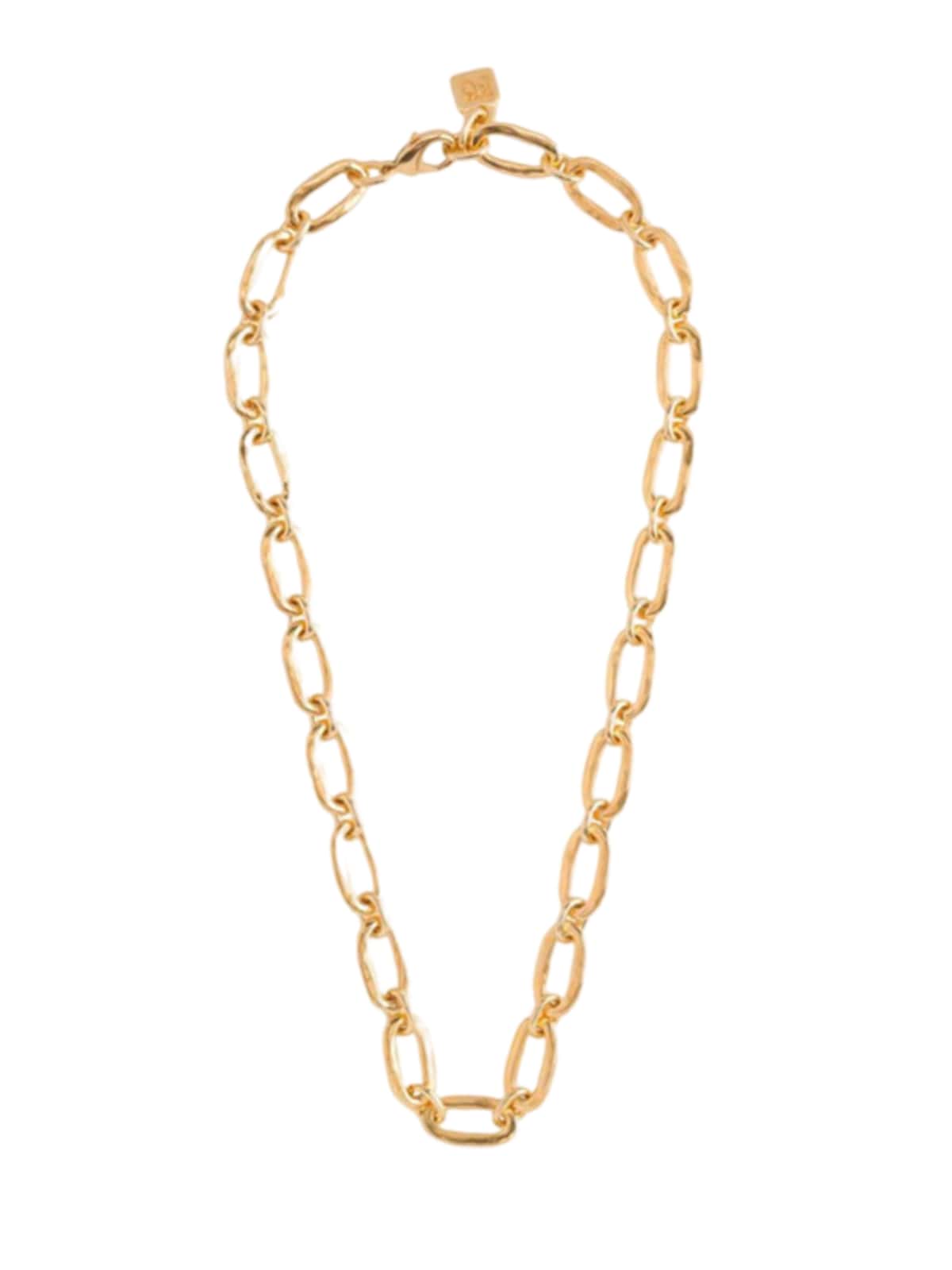 Collier chaîne argentée, maille graphique, UNOde50, design géométrique, bijou espagnol, modèle Nanie - Collier - Or 45 - 50 cm