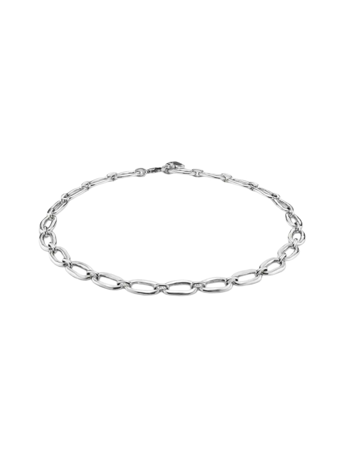 Collier chaîne argentée, maille graphique, UNOde50, design géométrique, bijou espagnol, modèle Nanie - Collier - Argent 45 - 50 cm