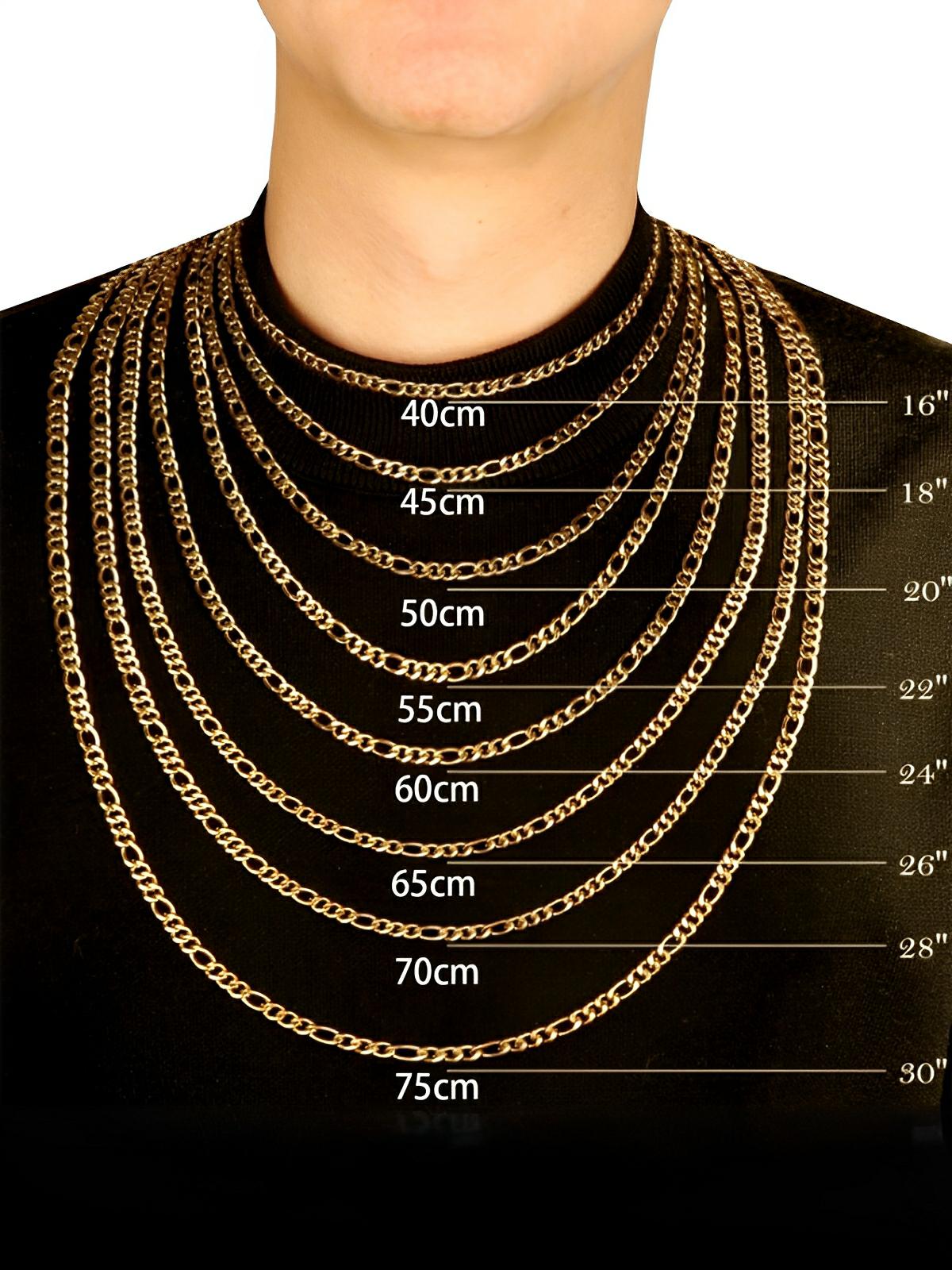 Collier chaîne cubaine, en acier inoxydable, style unique, modèle Will - Collier - Or 45 cm