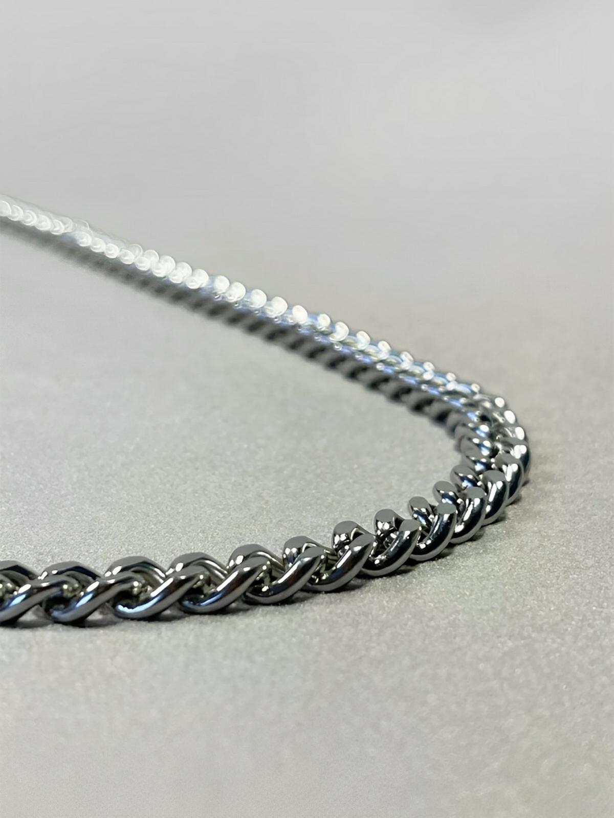 Collier chaîne cubaine, en acier inoxydable, style unique, modèle Will - Collier - Argent 45 cm