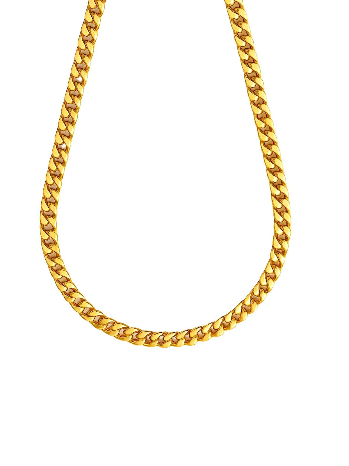 Collier chaîne cubaine homme, en acier inoxydable, style urbain, waterproof, modèle Loni - Collier - Or 55 cm