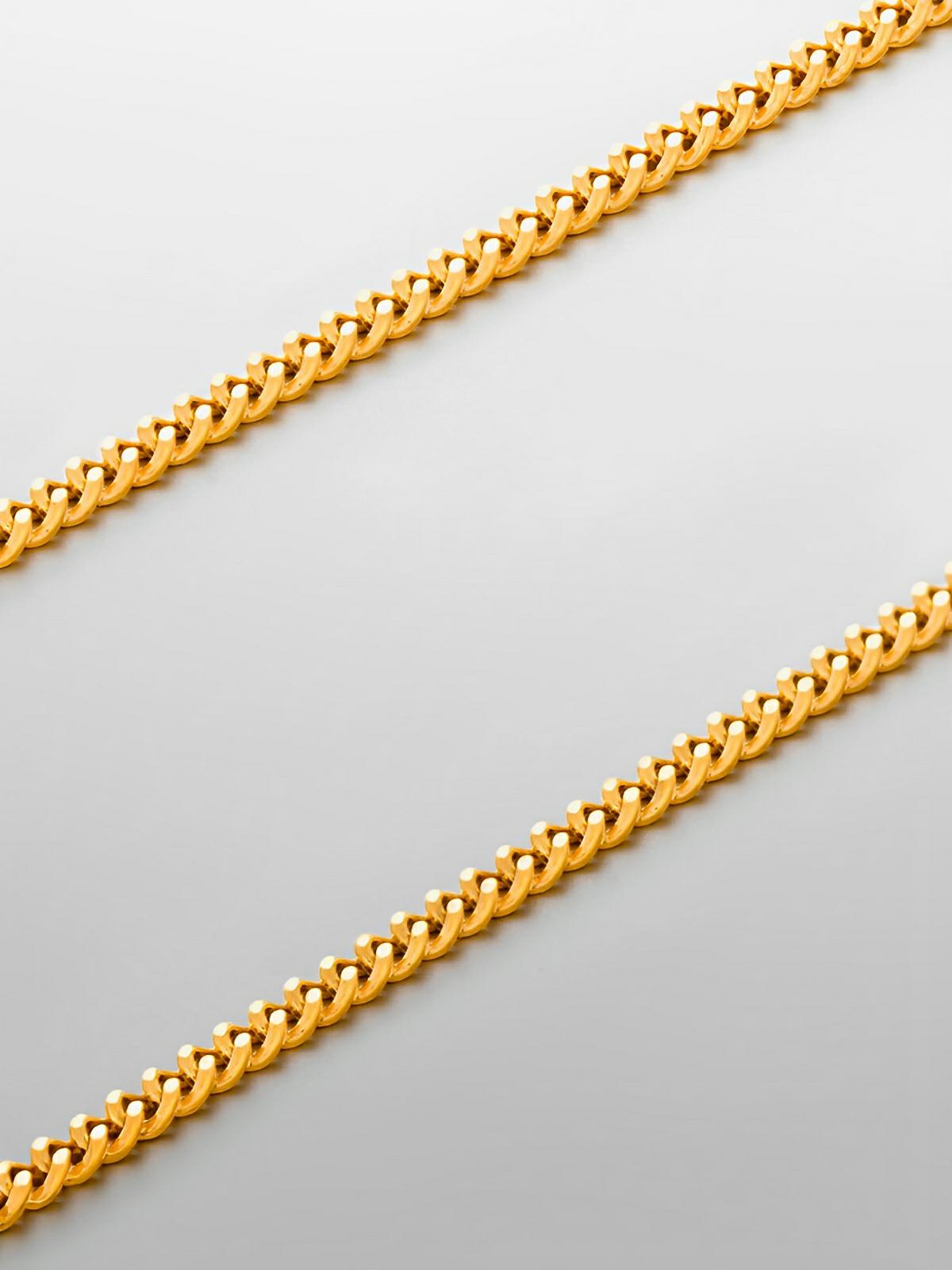 Collier chaîne cubaine homme, en acier inoxydable, style urbain, waterproof, modèle Loni - Collier - Or 55 cm