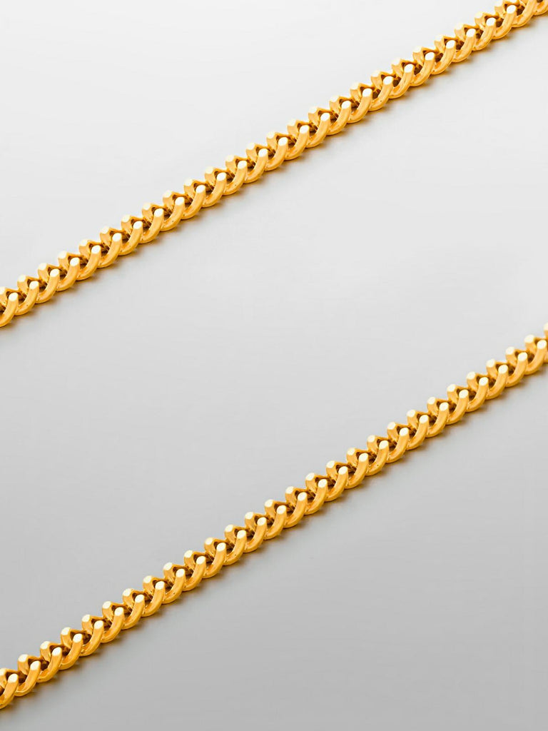 Collier chaîne cubaine homme, en acier inoxydable, style urbain, waterproof, modèle Loni - Collier - Or 55 cm