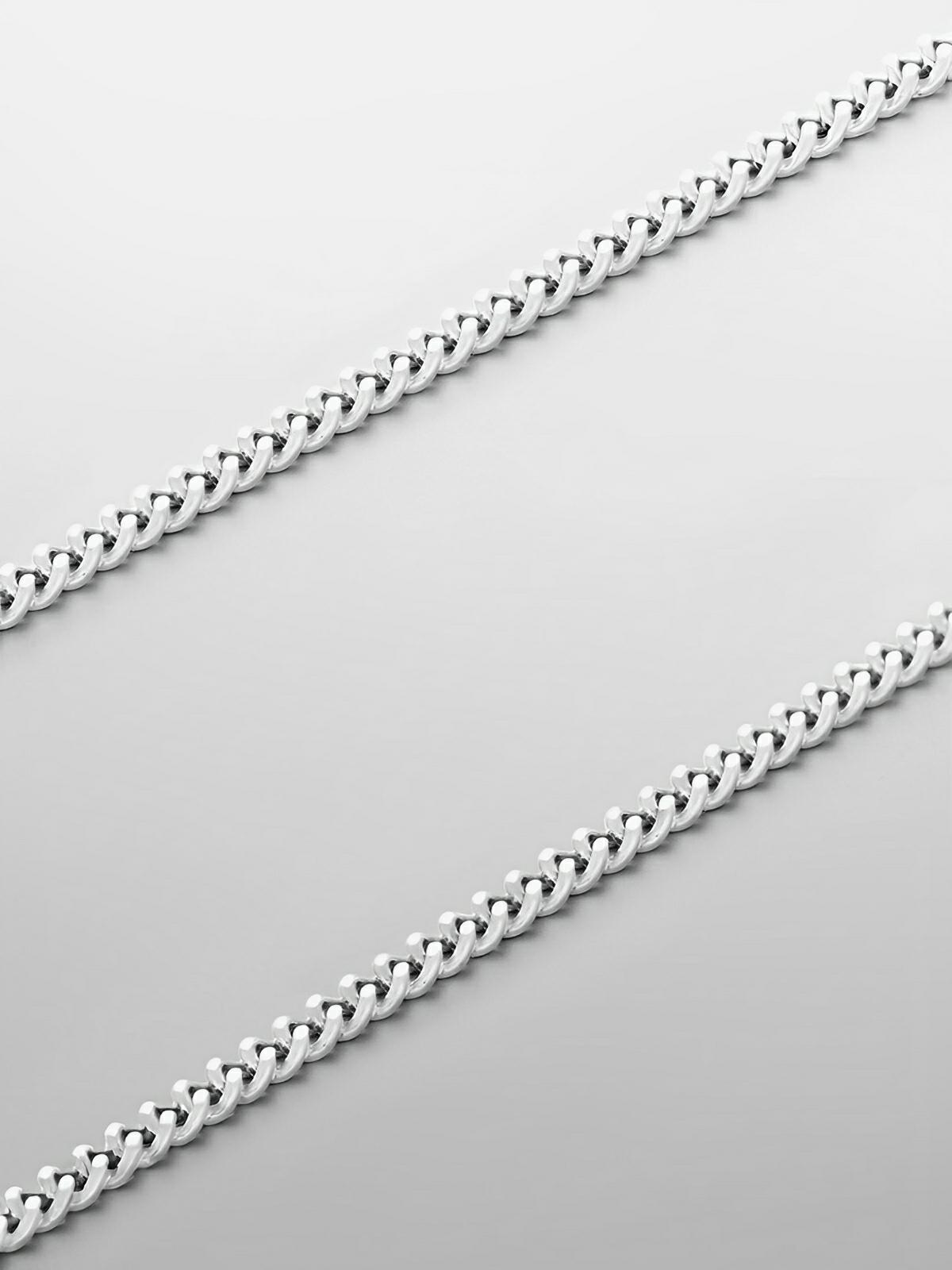 Collier chaîne cubaine homme, en acier inoxydable, style urbain, waterproof, modèle Loni - Collier - Argent 55 cm