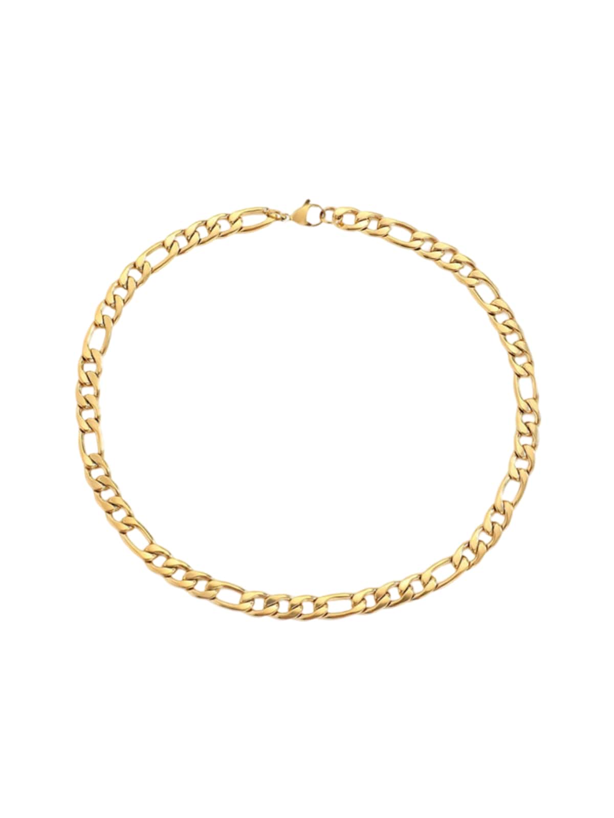 Collier chaîne Figaro acier inoxydable, doré, or rose, épais, femme homme, modèle Kayla - Collier - Or 38 - 50cm
