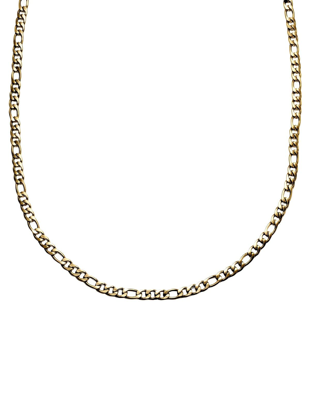 Collier chaîne figaro homme, en acier Inoxydable, style hip - hop, modèle Léon - Collier - Or 45 cm