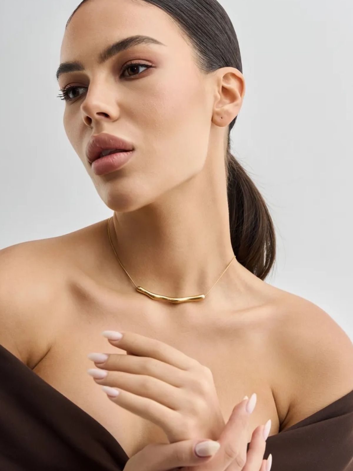 Collier chaîne fine, design irrégulier, acier doré, style froid, bijou tendance femme, Naomie - Collier - Or 21 - 50 cm