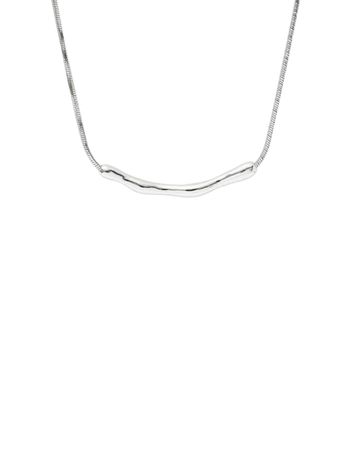 Collier chaîne fine, design irrégulier, acier doré, style froid, bijou tendance femme, Naomie - Collier - Argent 21 - 50 cm