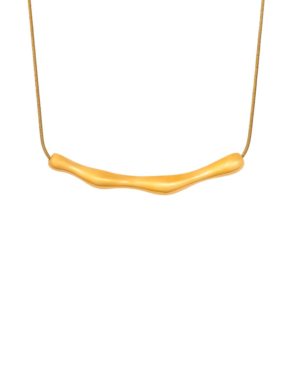 Collier chaîne fine, design irrégulier, acier doré, style froid, bijou tendance femme, Naomie - Collier - Or 21 - 50 cm