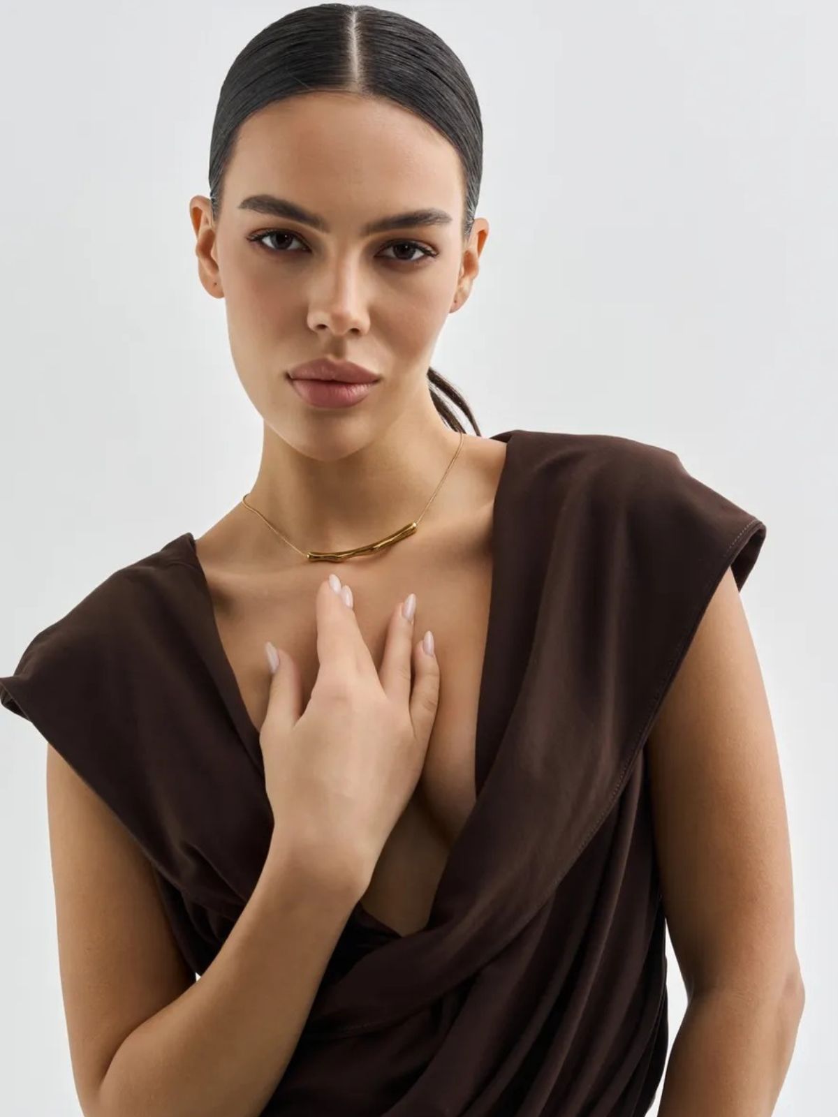 Collier chaîne fine, design irrégulier, acier doré, style froid, bijou tendance femme, Naomie - Collier - Or 21 - 50 cm