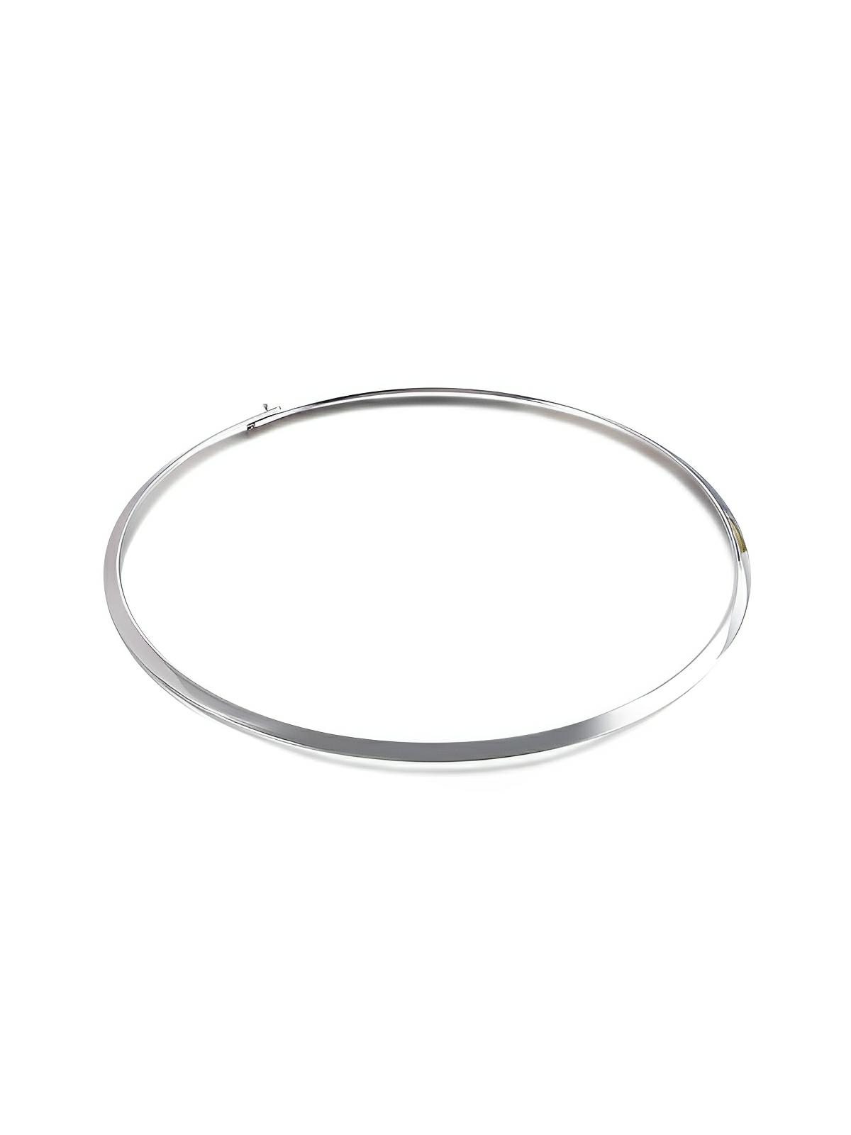 Collier court rigide doré femme, choker large, acier titane, style moderne, bijou hypoallergénique, modèle Ondine - Collier - Argent