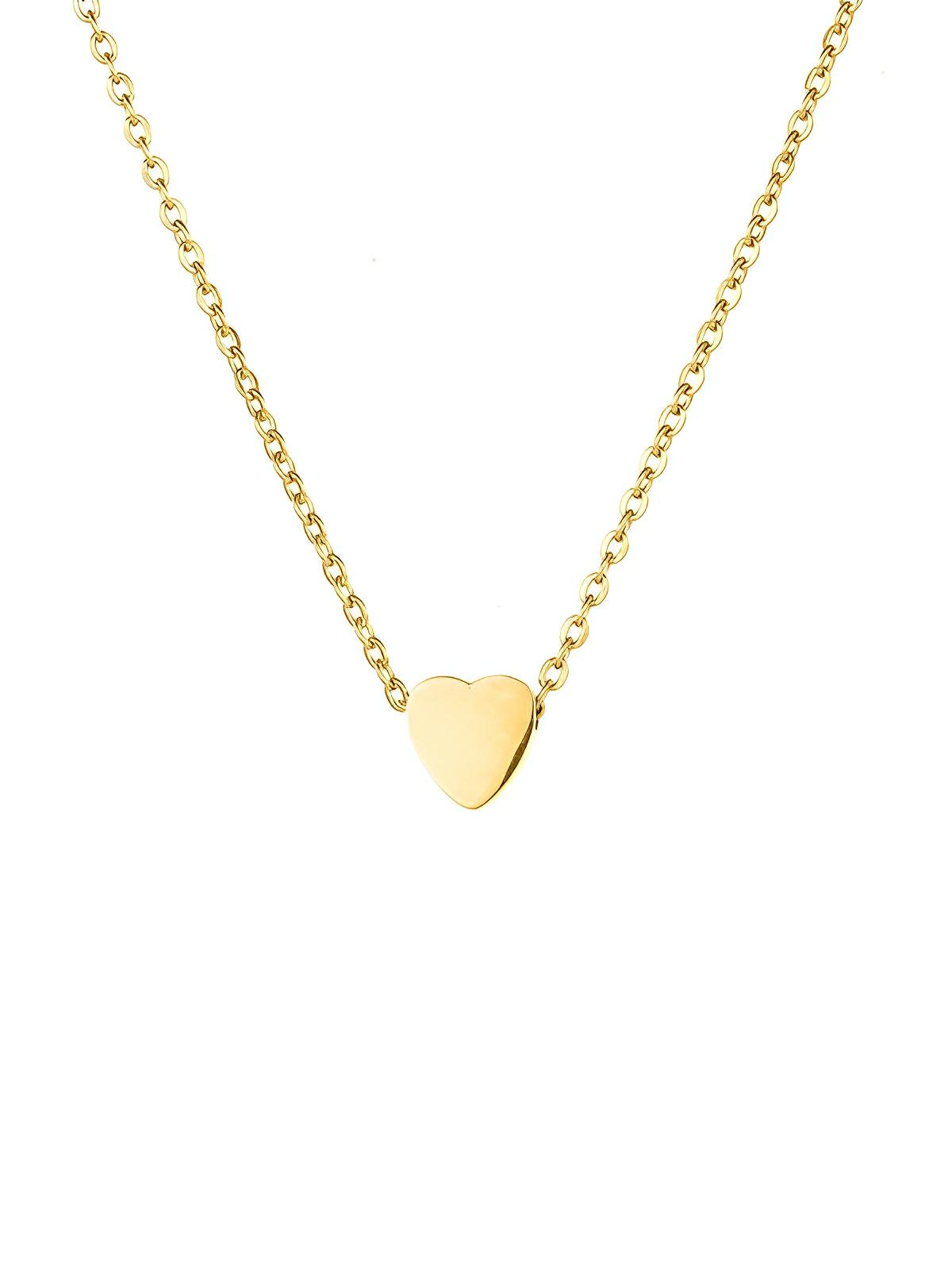 Collier femme cœur acier inoxydable, pendentif love argenté, bijou tendance romantique, chaîne fine ajustable, idée cadeau délicate, modèle Venda - Collier - Or