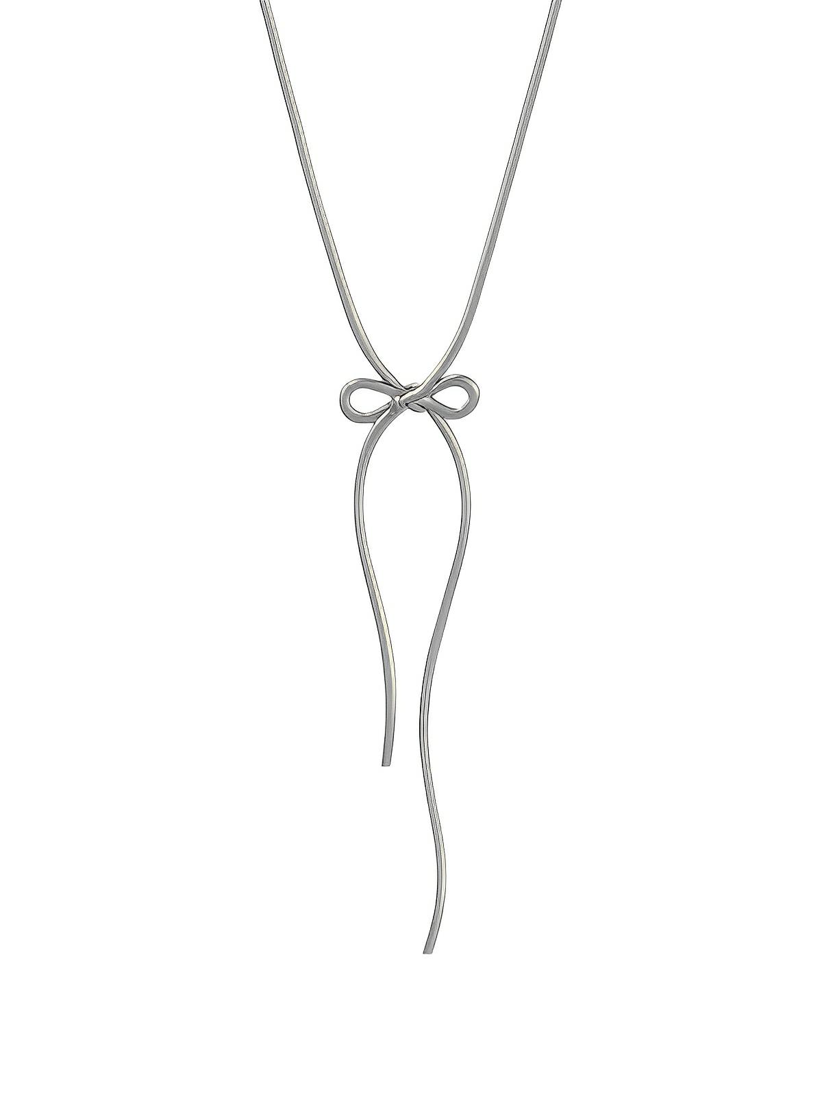 Collier femme doré, choker nœud, chaîne serpent, bijou vintage, style old money, modèle Kyara - Collier - Argent 42+5 cm